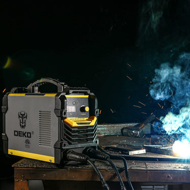 110/220V DEKOPRO MMA Welder,160A ARC Welder Machine IGBT Digital Display LCD Hot Start Welder with Electrode Holder,Work Clamp, Input Power Adapter Cable and Brush